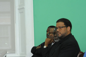 Preachers in black; this group of naysayers turned up to mark the presentation of the gaming legislation and they said to mark the death of democracy. The photo is by Peter Ramsay of BIS.
